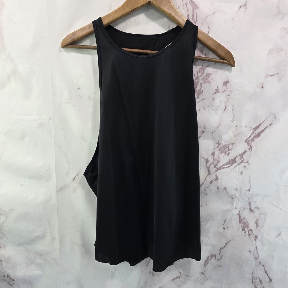 Zyia Active Tank Top Womens Large Black Mesh Panel Racer Back Seamless